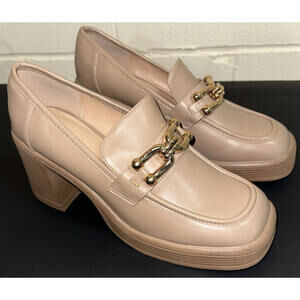 Justfab Daria Block Heeled Loafer Pump in Portabella, Size 12 NWoT